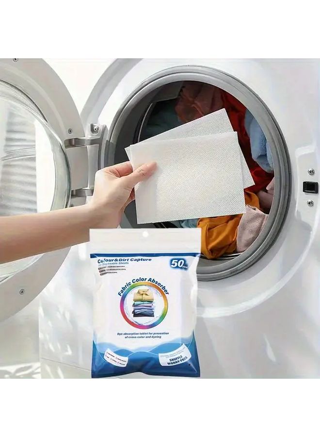 50pcs Laundry Color Catcher Sheets 14cm X 11cm Dye Capture Technology No Electricity Needed - Image 2
